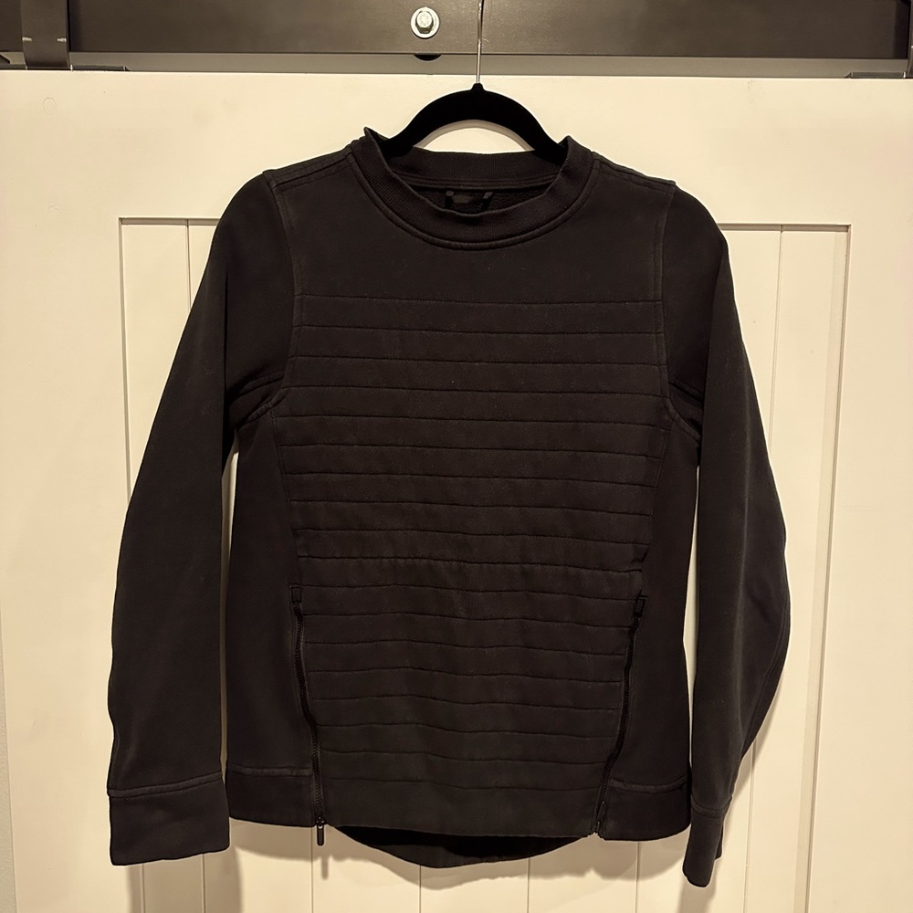 Lululemon Black Sweatshirt Quilted Front Size 4